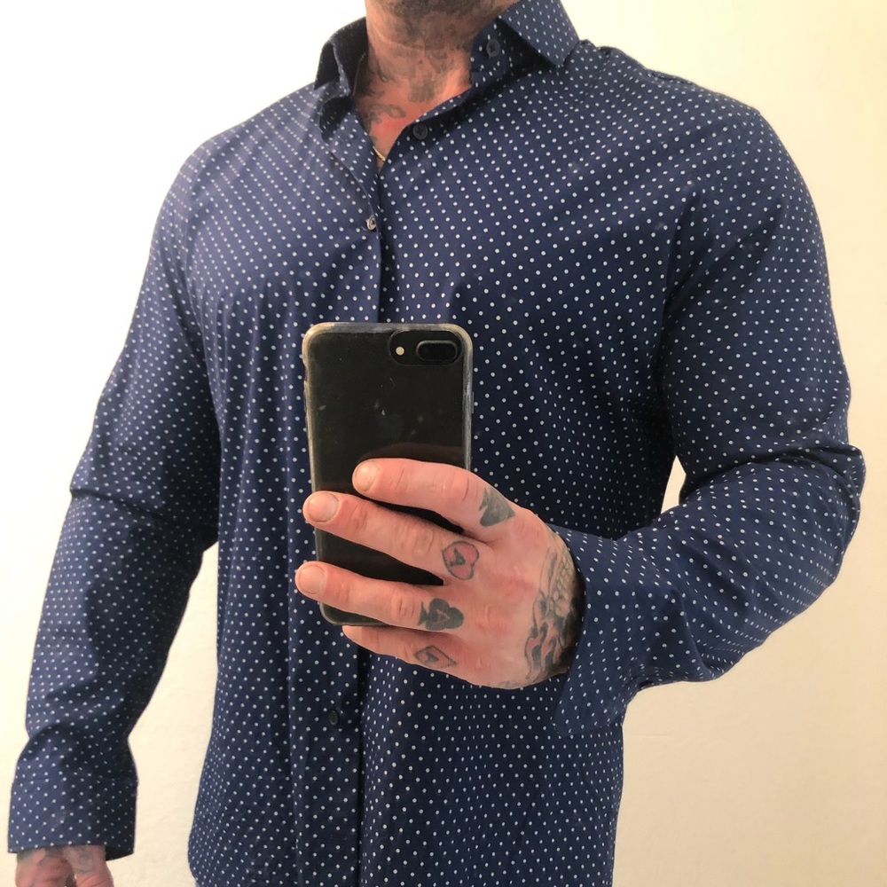 Men’s dress shirt button down long sleeve